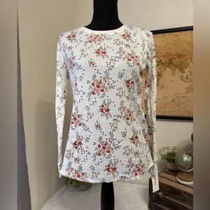 Style & Co floral waffle knit thermal top